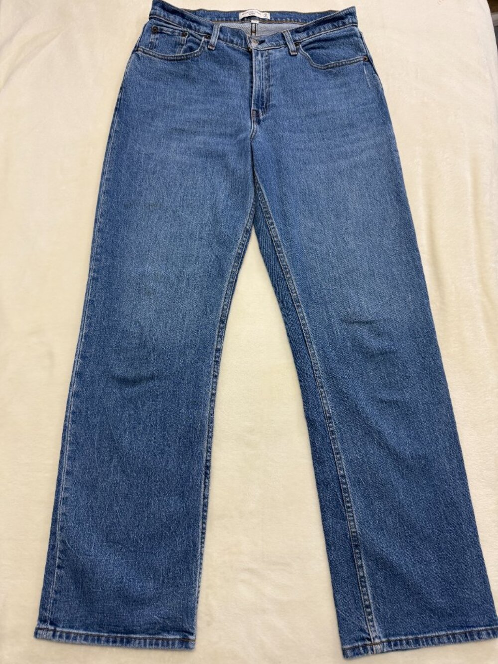 Abercrombie & Fitch The Baggy Mid Rise Curve Love Jeans 29L Wide Leg Blue